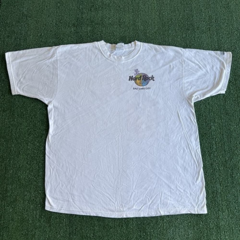 Hard Rock Cafe T Shirt Salt Lake City Tribal Graphic White Heavy Tee XL USA Made